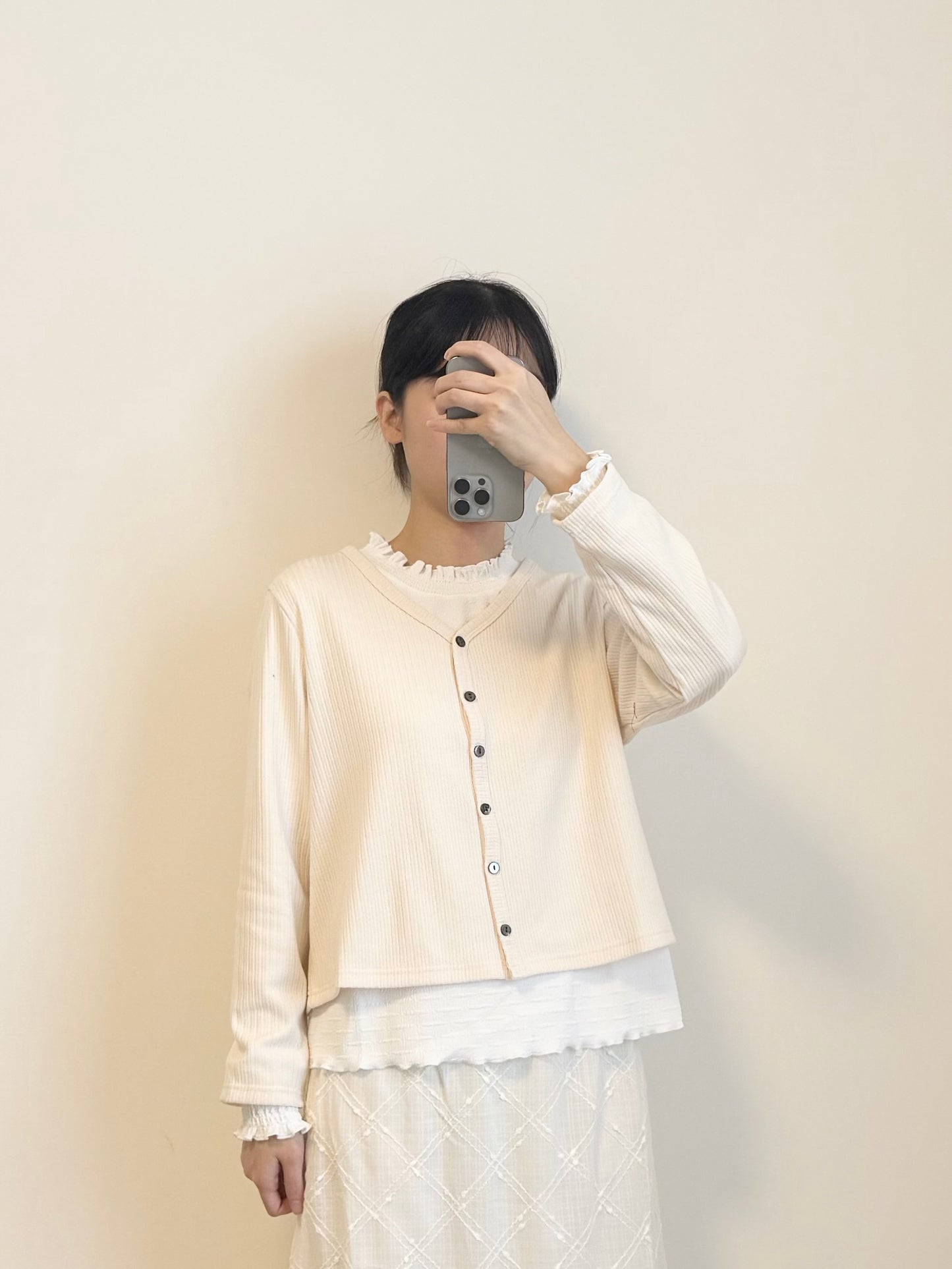 V 領秋感外套 #8566