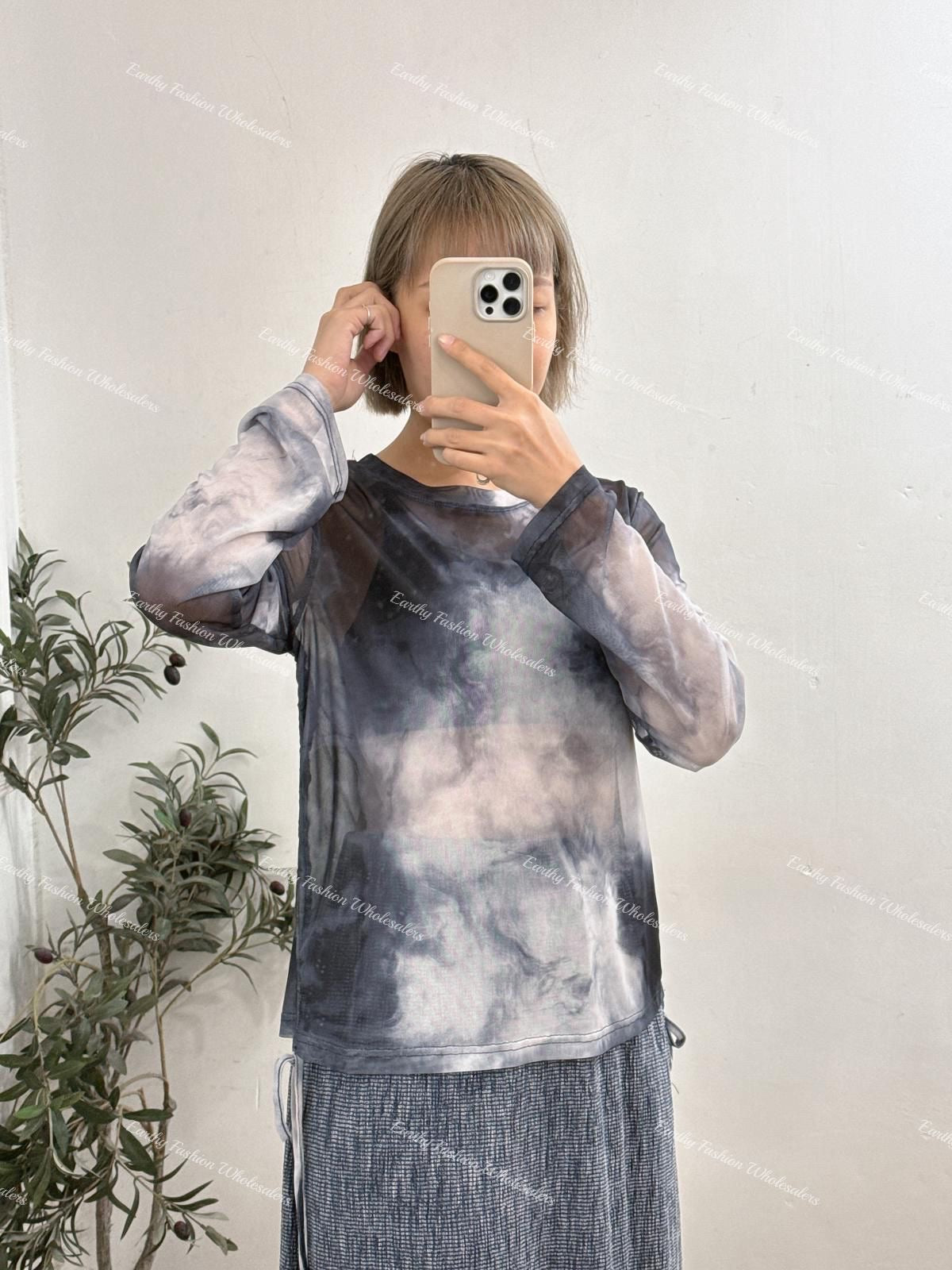 [SALE] 雲石暈染 2WAY TOP | E21340