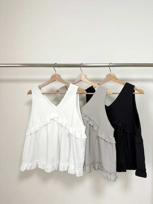 2WAY RUFFLE V領TOP | E21801
