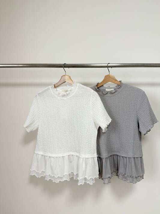 RUFFLE粒粒拼紗TOP | E21864