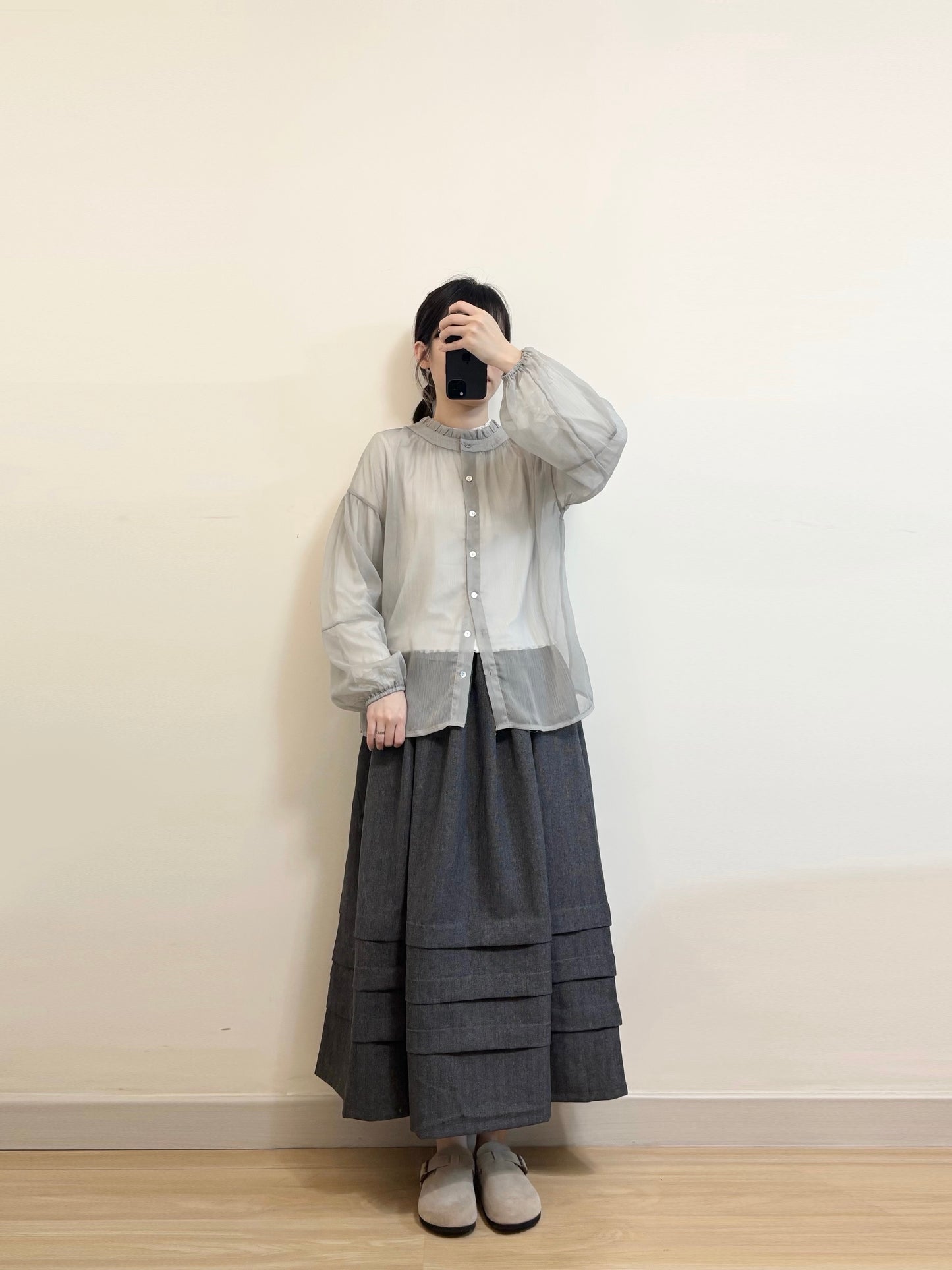 暗紋壓摺半裙 | E21477 [二色入]