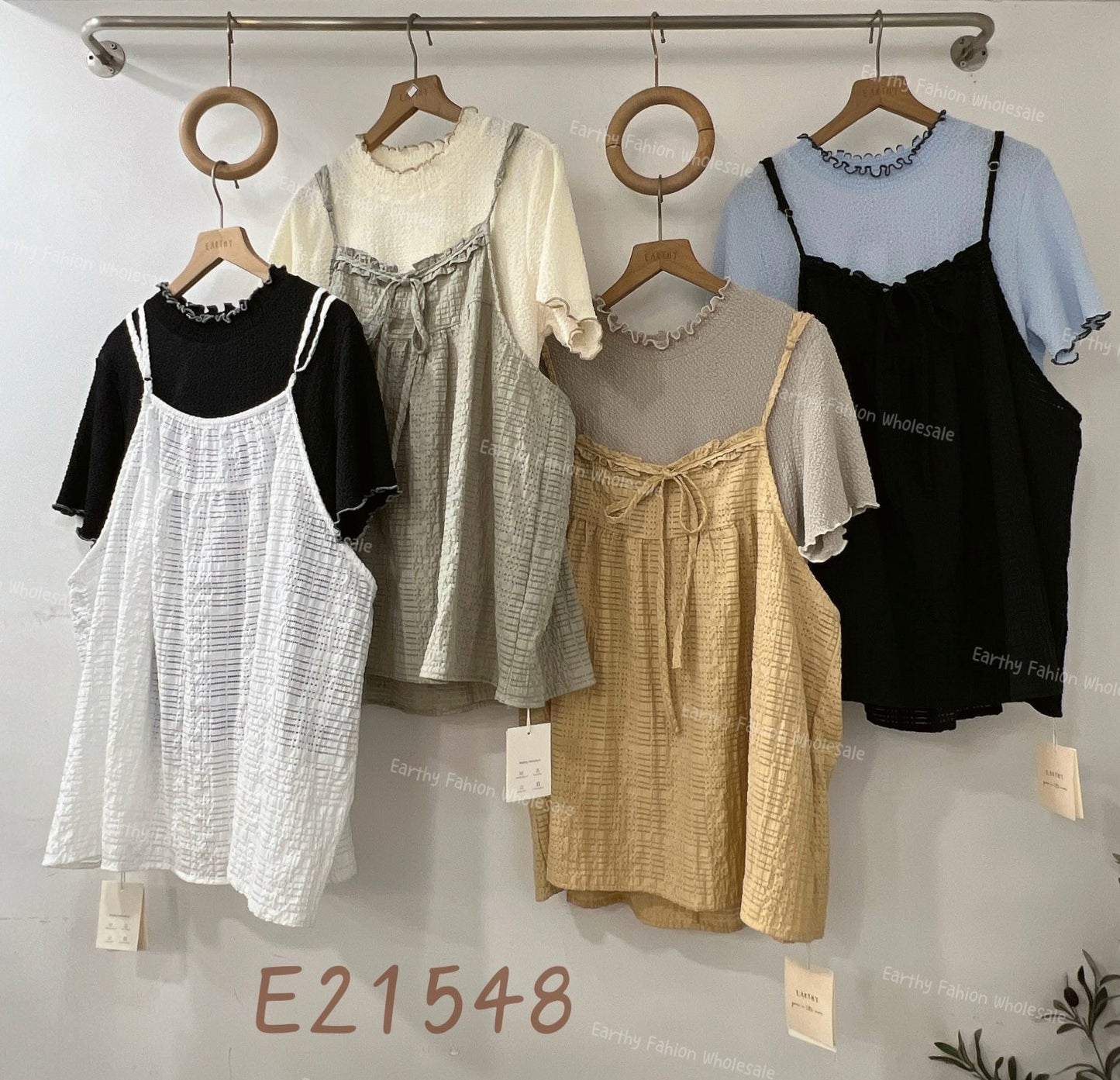 2WAY Ruffle 暗紋外撘 | E21548
