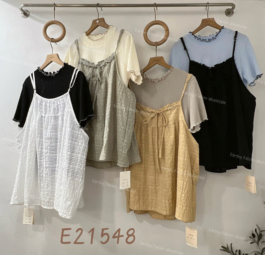 2WAY Ruffle 暗紋外撘 | E21548