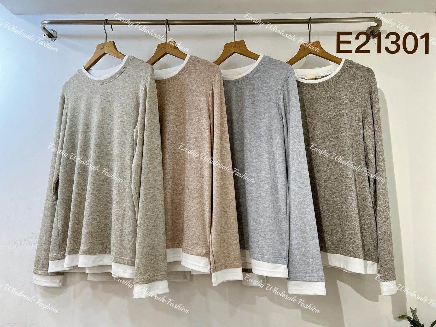 [SALE] 拼接混色TOP | E21301